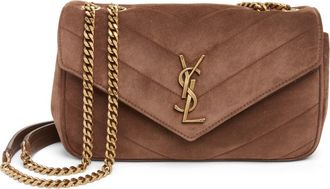 Saint Laurent Small Loulou Chain Leather Shoulder Bag in Brown Coffee at Nordstrom