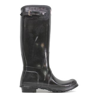 Hunter Original Tall Gloss Rubber Womens Boots - UK 7 - US 9 Women - EU 40-41 - Black - Size:UK 7