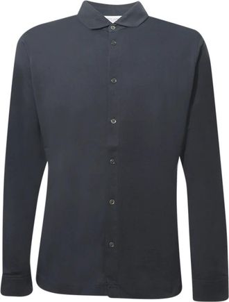 Balmain Lange mouwen katoenen shirt - Heren - Casual Overhemden - Blauw - M - Katoen - Overhemden