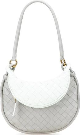 Bottega Veneta Pre-owned Geweven Leren Handtas - Dames - Vintage Schoudertas - Grijs - ONE Size - Leer - Vintage