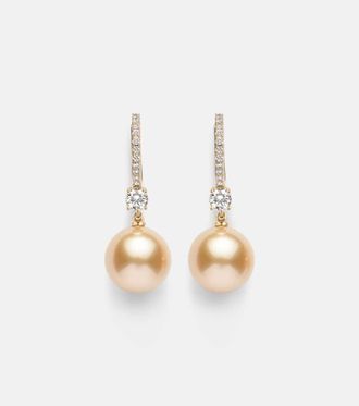 Mikimoto Classic Elegance 18kt gold earrings with diamonds and pearls