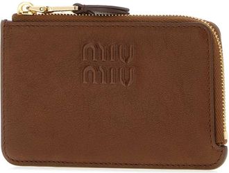 Miu Miu Leather Card Case - Brown