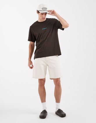 Selected Pantaloncini in denim ampi color crema-Bianco