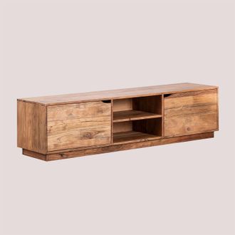 Sklum Mueble Tv 160x40 Cm Con Estante En Madera De Acacia Tasmani Sklum