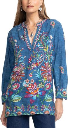 Johnny Was Carlie Linen-Blend Tunic