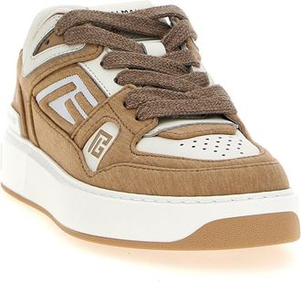 Balmain Womens Beige Polyester Low Top Sneakers