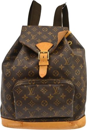 Louis Vuitton Vintage Montsouris Monogram Canvas Brown Canvas Backpack Bag (Pre-Owned)
