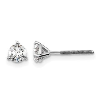 Diamond2Deal 14k Gold 1/2 ct Round Lab Grown Diamond Stud Earrings Screw Back VS Clarity, D-E Color