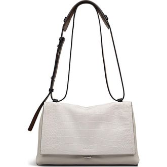 Radley London Mercer Street - Faux Croc Medium Flapover Shoulder Bag in Snow at Nordstrom