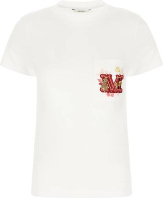 Max Mara Casual Katoenen T-Shirt voor Vrouwen - Dames - T-shirts - Wit - XS - Katoen - Tops