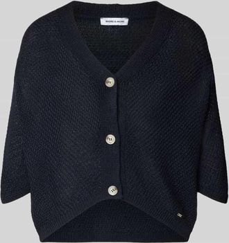 More & More More & More Cardigan mit V-Ausschnitt und 3/4-Arm in Marine, Gr&ouml;&szlig;e 34