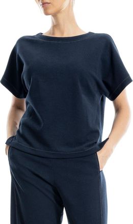 Max Studio Back Stitch Knit T-Shirt in Dark Navy/Ivory at Nordstrom Rack, Size X-Small