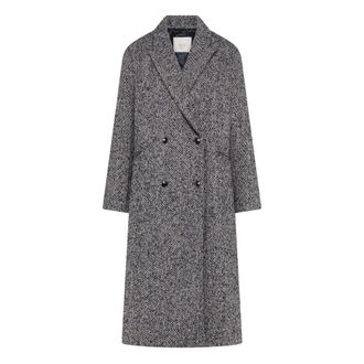 Seventy Cappotto Spigato Doppio Petto - Dames - Mantels - Blauw - Maat: M Wol