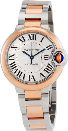 Cartier Ballon Bleu 33mm Automatic Silver Dial Ladies Watch w2bb0032
