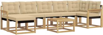 vidaXL Conjunto De Sof&aacute;s De Exterior 8 Uds. Y Beige Vidaxl