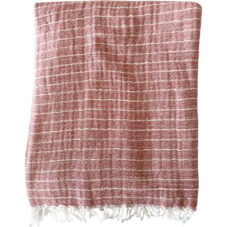 Anaya with Love Desert Red Striped Turkish Cotton Crinkled Throw at Nordstrom