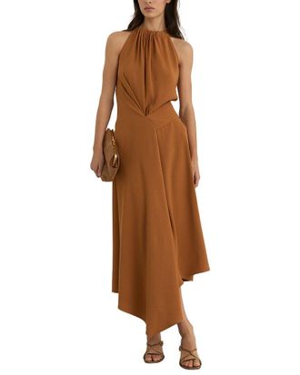 Reiss Maeve Drape Detail Sleeveless Midi Dress