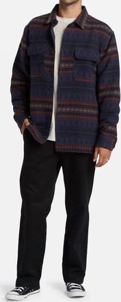 Billabong Offshore Jacquard Flannel Shirt In Dusty Navy