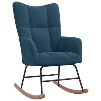 vidaXL Silla Mecedora De Terciopelo Azul Vidaxl