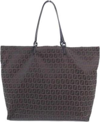 Fendi Vintage, unisex, Bruin, ONE Size, Pre-owned Canvas Tote Tas