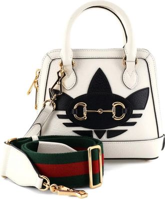 Gucci x Adidas Horsebit 1955 Top Handle Bag Leather with Applique Mini satchel