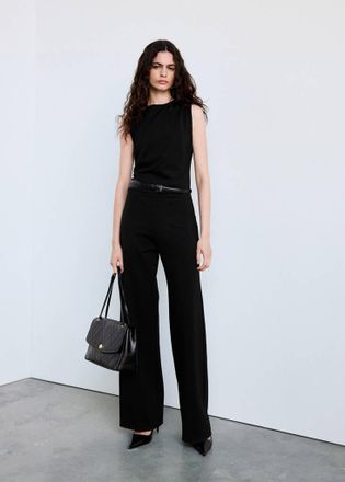 Mango Belted jumpsuit with ruched details nero - Donna - XXS - MANGO