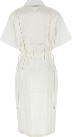 Prada Womens Shirt Dress White Cotton