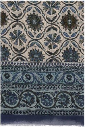 Gerard Darel Dora Rosette Print Scarf in Navy Blue at Nordstrom