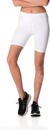 Dykmod Womens Cotton 1/2 Leggings Shorts Over Knee Sport Active mf7 White 18