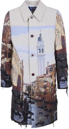 Comme Des Gar&ccedil;ons Venezia Embroidered Jacquard Coat
