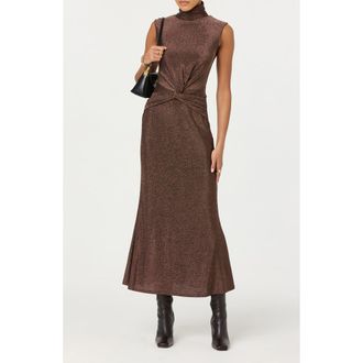 ASTR the Label Riana Metallic Sleeveless Dress in Brown Metallic at Nordstrom Rack, Size X-Small