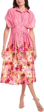 Badgley Mischka Pleated Shirtdress