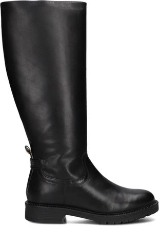Notre-V Zwarte leren hoge laarzen met gouden details - Dames - Hoge Laarzen - Zwart - 40 EU - Leer - Schoenen