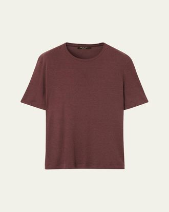 Loro Piana Mens Mazzorbo Silk and Cotton Crewneck T-Shirt