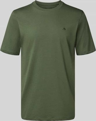 Scotch & Soda T-Shirt mit Logo-Stitching in Oliv, Gr&ouml;&szlig;e L