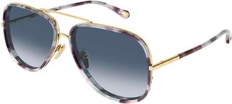 Chlo&eacute; CH0382S 001 Womens Sunglasses Gold Size 60