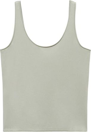 Mango Stretch Cotton Tank in Aqua Green at Nordstrom, Size Small