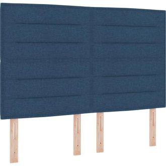 vidaXL Box Spring Bed with Mattress Blue 160 x 200 cm Fabric vidaXL