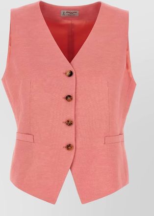 Alberto Biani viscose linen v-neck vest
