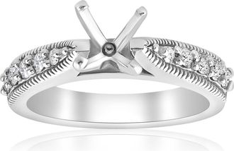 Pompeii3 Diamond Engagement Ring Setting 14k White Gold Vintage Semi Mounting Antique