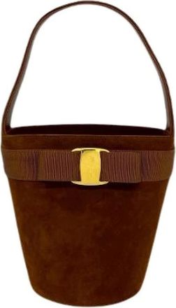 Ferragamo Bolso de mano mini de ante Pre-owned - Pre-owned - Mujer - Marr&oacute;n - ONE SIZE
