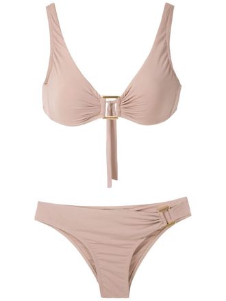 Amir Slama Bikini con fibbie metalliche - Toni neutri