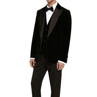 Dolce & Gabbana Mens Black Cotton Tuxedo Clothing
