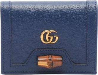 Gucci Pre-owned Wallet (bi-fold) - Dames - Vintage Accessoires - Blauw - ONE Size - Leer - Vintage