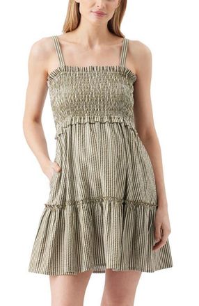 Ripe Gabby Tiered Dress in Khaki /White at Nordstrom, Size X-Large Au