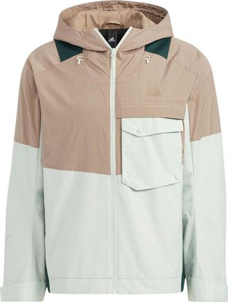 adidas Th Vis Wvjkt Hooded Jacket Brown White HN9044