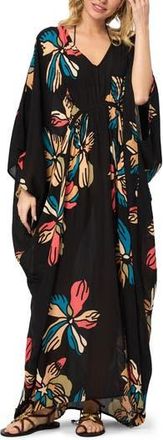 Saachi Island Bloom Caftan in Black at Nordstrom Rack, Size One Size Oz