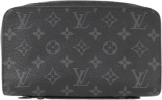 Louis Vuitton Pre-owned Clutches, male, Black, Size: ONE SIZE Pre-owned Monogram Eclipse Long Wallet