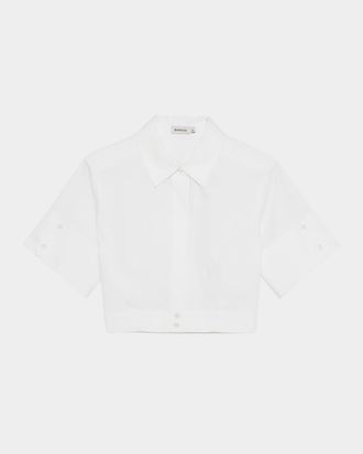 SIMKHAI Bernie Pleated Short-Sleeve Shirt