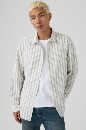 Levi's Classic Relaxed Shirt - Men - L - Blue / Lennox Stripe Limoges Oxford